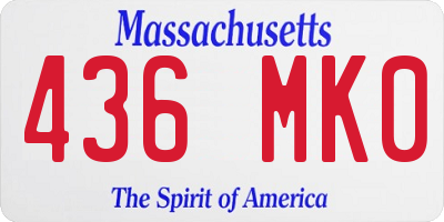 MA license plate 436MK0