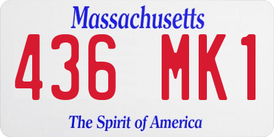 MA license plate 436MK1