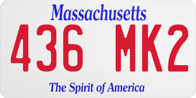 MA license plate 436MK2
