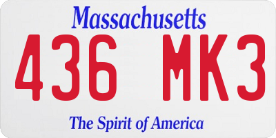 MA license plate 436MK3