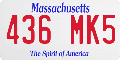 MA license plate 436MK5