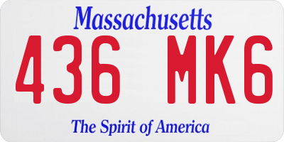 MA license plate 436MK6