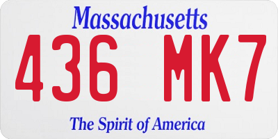 MA license plate 436MK7