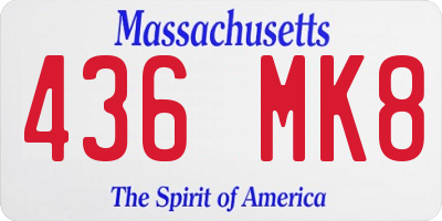 MA license plate 436MK8