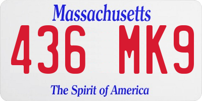 MA license plate 436MK9