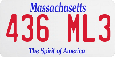 MA license plate 436ML3