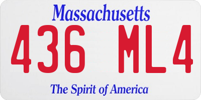 MA license plate 436ML4