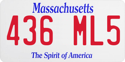 MA license plate 436ML5