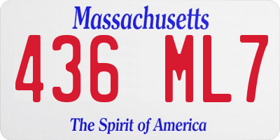 MA license plate 436ML7