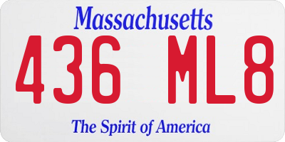 MA license plate 436ML8
