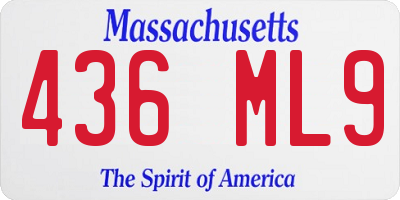 MA license plate 436ML9