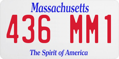 MA license plate 436MM1