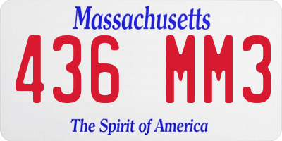 MA license plate 436MM3