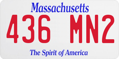 MA license plate 436MN2