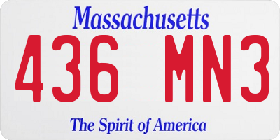 MA license plate 436MN3