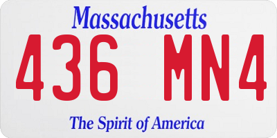 MA license plate 436MN4