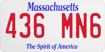 MA license plate 436MN6