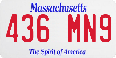 MA license plate 436MN9