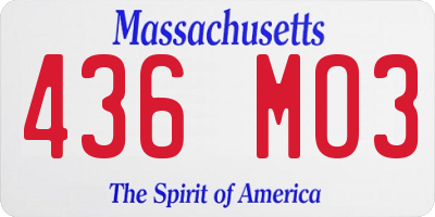 MA license plate 436MO3