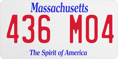 MA license plate 436MO4