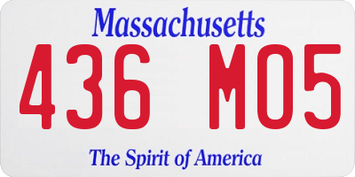 MA license plate 436MO5