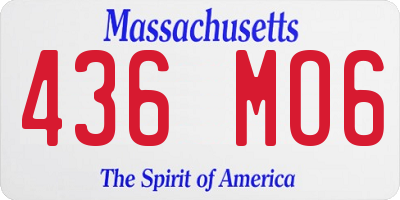MA license plate 436MO6