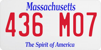 MA license plate 436MO7