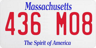 MA license plate 436MO8