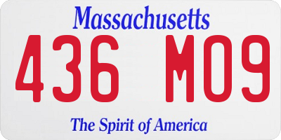 MA license plate 436MO9