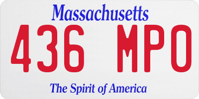 MA license plate 436MP0