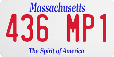MA license plate 436MP1