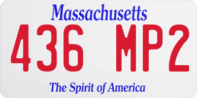 MA license plate 436MP2