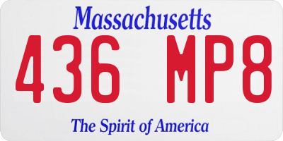 MA license plate 436MP8