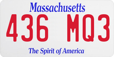 MA license plate 436MQ3