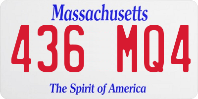 MA license plate 436MQ4