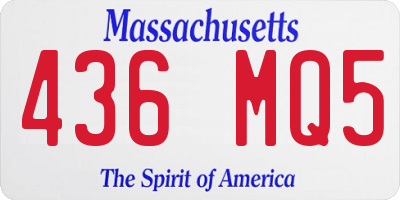 MA license plate 436MQ5