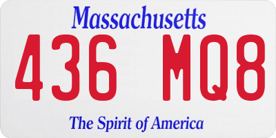 MA license plate 436MQ8