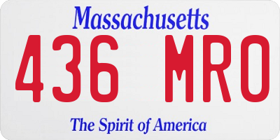 MA license plate 436MR0