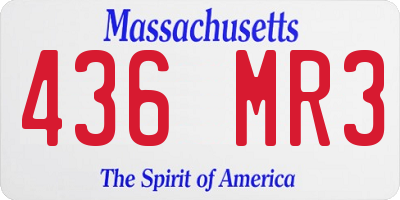 MA license plate 436MR3