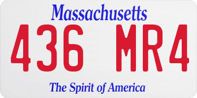 MA license plate 436MR4
