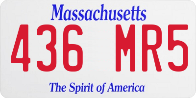 MA license plate 436MR5