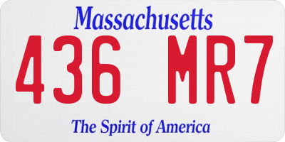 MA license plate 436MR7