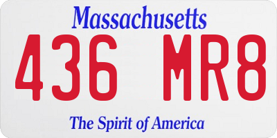 MA license plate 436MR8