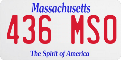 MA license plate 436MS0