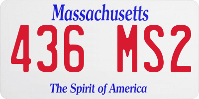 MA license plate 436MS2