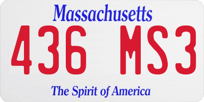 MA license plate 436MS3