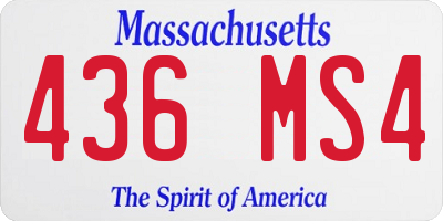 MA license plate 436MS4