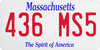 MA license plate 436MS5