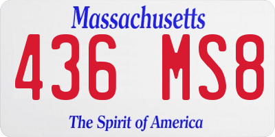 MA license plate 436MS8