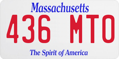 MA license plate 436MT0